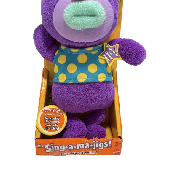 Mattel Sing-A-Ma-Jigs Dark Purple Polka Dot Plush Sings Clementine 2010 NEW - Picture 3 of 4